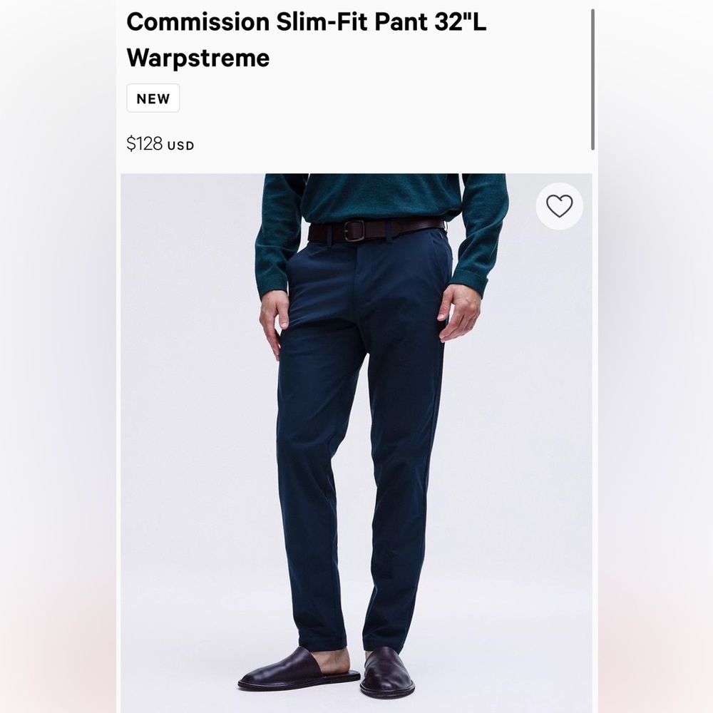 Lululemon Commission Warpstreme 28x29 Navy 5 Pocket Performance Pants Orig $128
